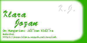 klara jozan business card